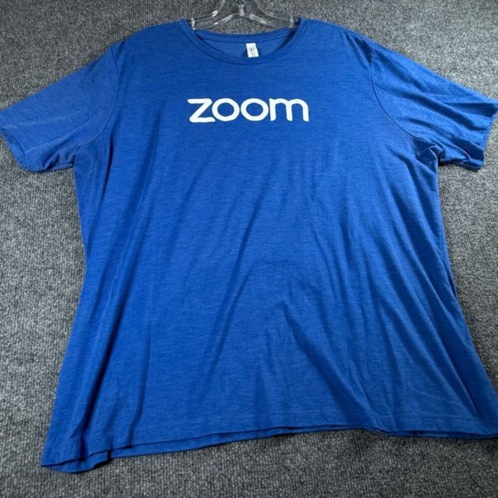 Blue Zoom T-Shirt Men's 2XL XXL Short Sleeve Logo Graphic Tee Casual Top